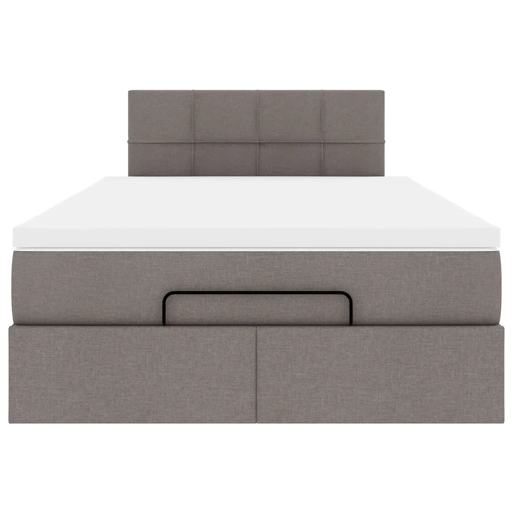Struttura Letto Pouf con Materasso Tortora 120x200cm in Tessuto