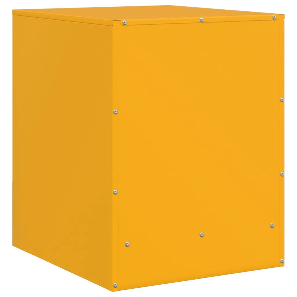Comodini 2 pz Giallo Senape 34,5x39x44 cm in Acciaio 841614