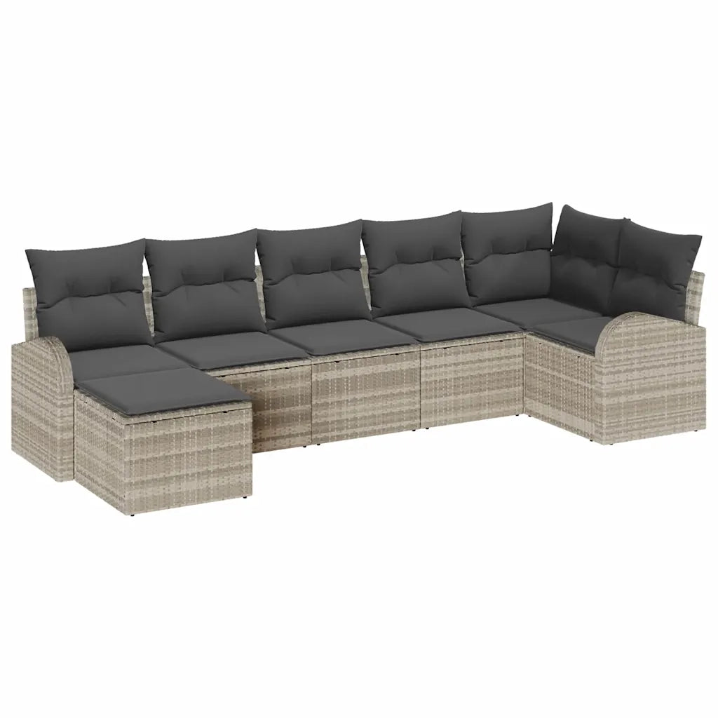 Set Divano da Giardino con cuscino 7 pcs Grigio chiaro 3346132