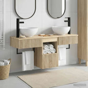 Set di mobili per il bagno 3 pz Rovere Sonoma 3405589