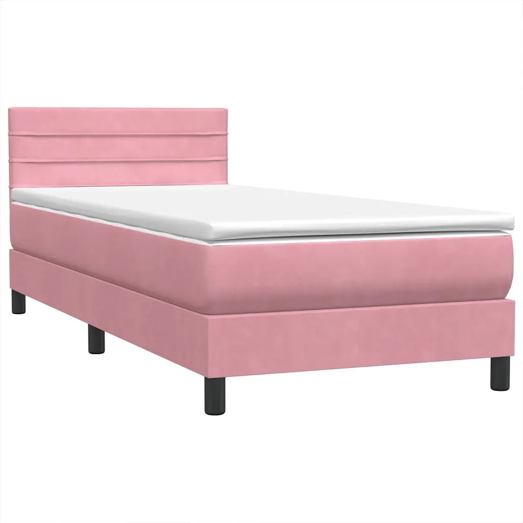 Giroletto a Molle con Materasso Rosa 90x220 cm Velluto 3316340