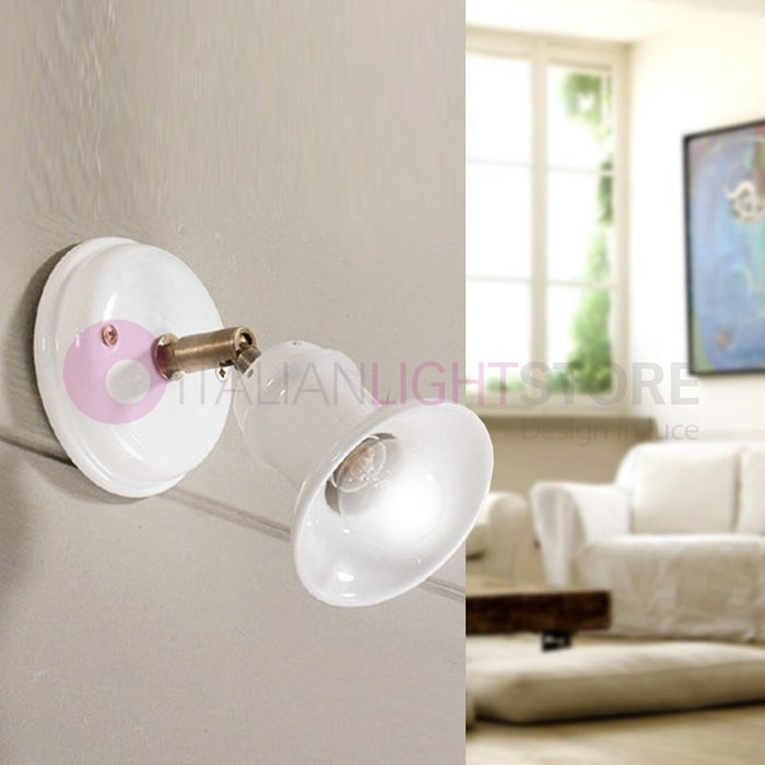 CANTUCCI Applique Spot Orientabile Ceramica e Ottone Rustico Country