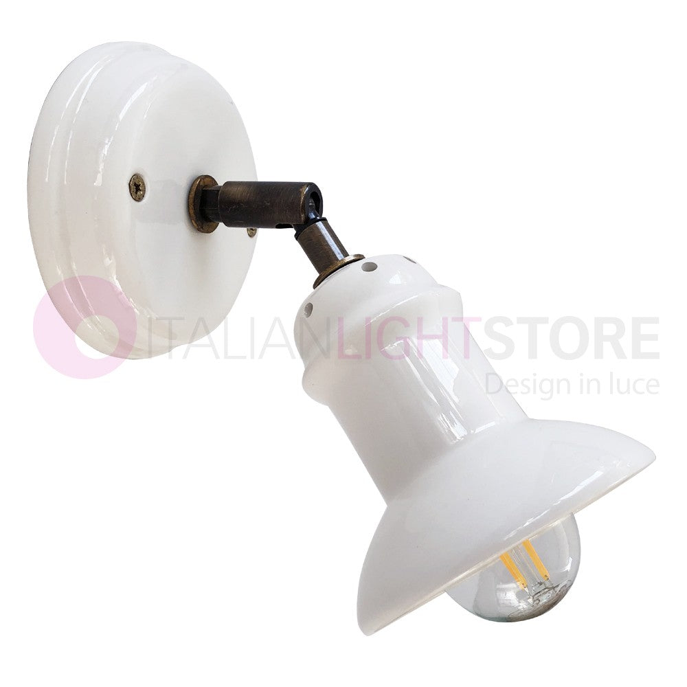 CANTUCCI Applique Spot Orientabile Ceramica e Ottone Rustico Country