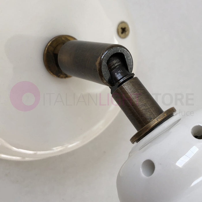 CANTUCCI Applique Spot Orientabile Ceramica e Ottone Rustico Country