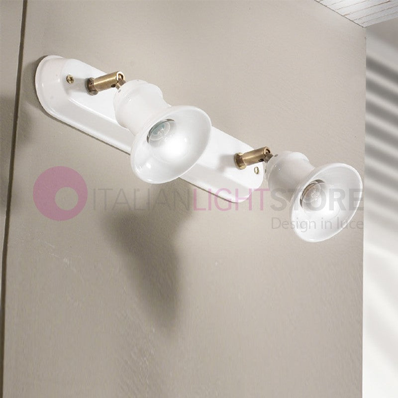 CANTUCCI Lampada da Parete o Soffitto a 2 Luci Orientabili Ceramica