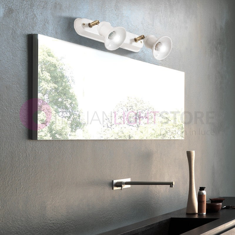 CANTUCCI Lampada da Parete o Soffitto a 2 Luci Orientabili Ceramica