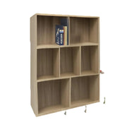 LIBRERIA IN LEGNO CON 7 RIPIANI COLORE ROVERE DIMENSIONI 90X30X106 CM