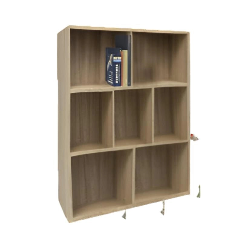 LIBRERIA IN LEGNO CON 7 RIPIANI COLORE ROVERE DIMENSIONI 90X30X106 CM