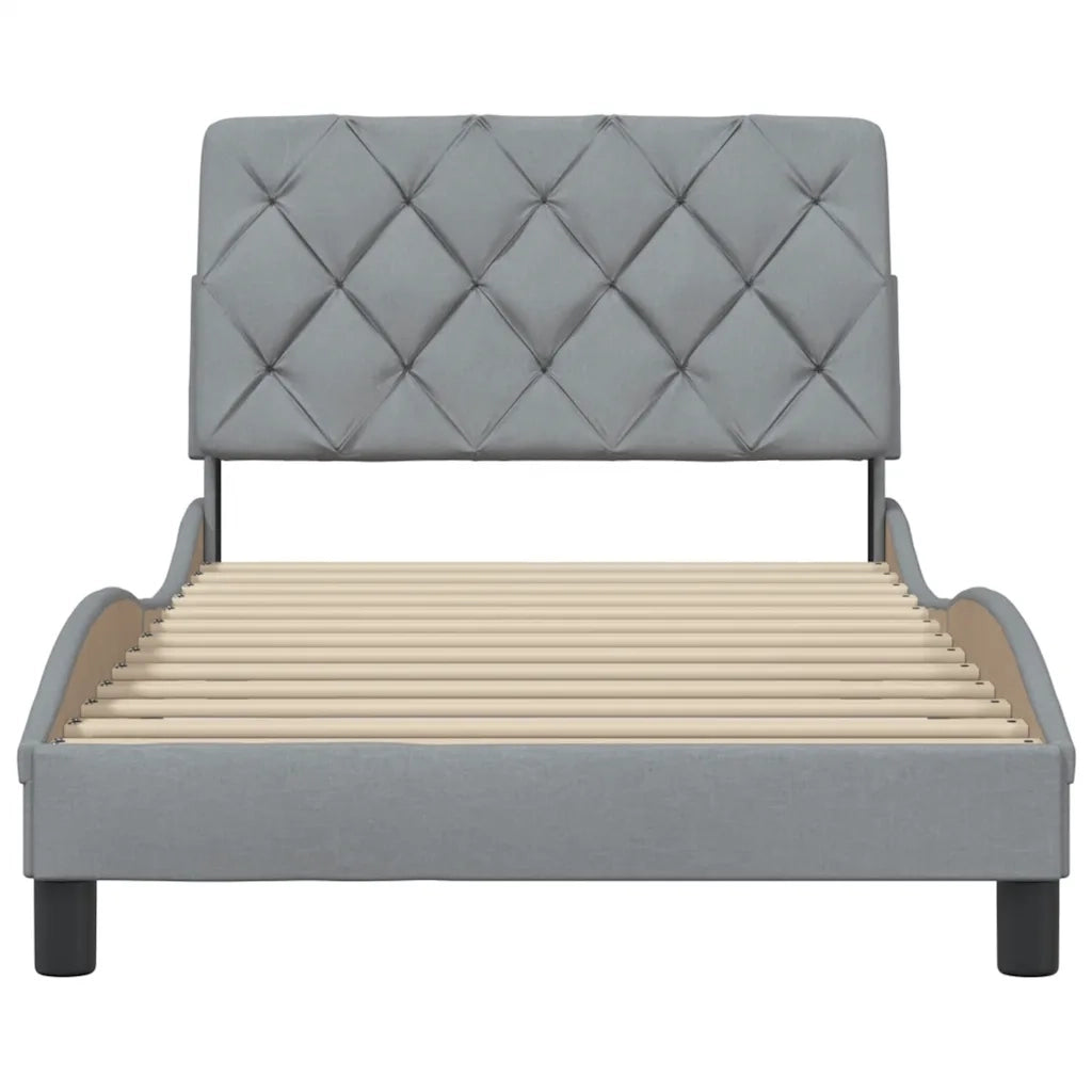 Giroletto senza Materasso Grigio Chiaro 100x200 cm Tessuto