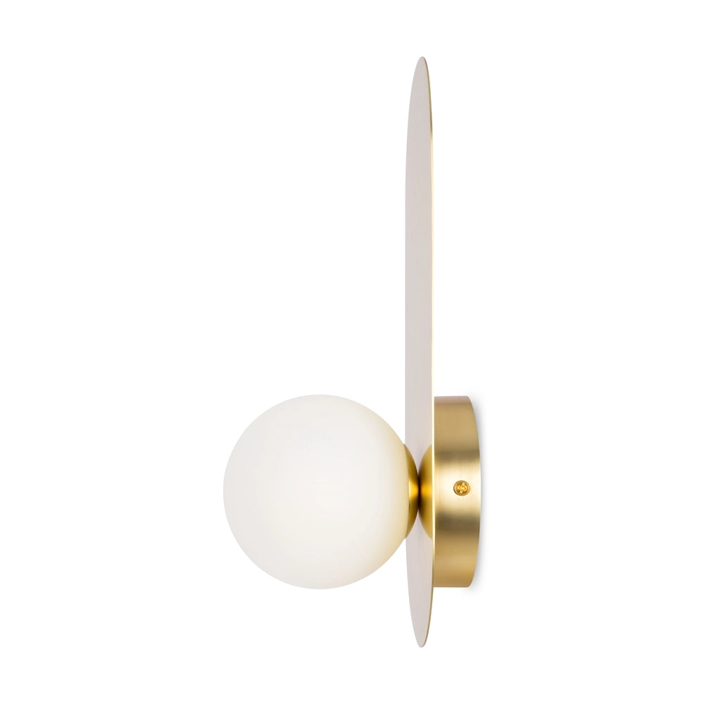 Applique ovale oro con sfera vetro bianco Bao Maytoni