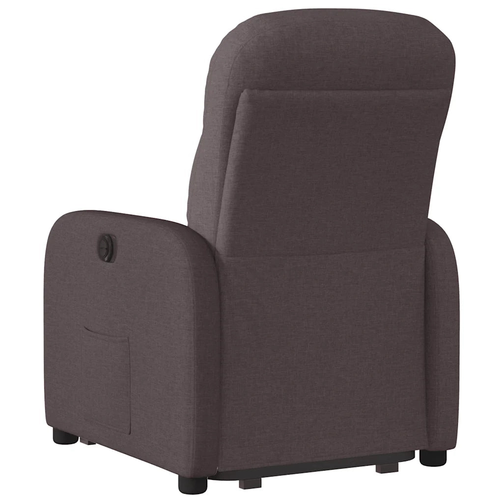 Poltrona Alzapersona Reclinabile Marrone Scuro in Tessuto 3302977