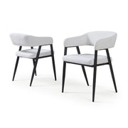 Set Kohlmand di 2 Sedie Imbottite da Sala Pranzo con Rivestimento in Tessuto - Grigio Chiaro [en.casa]