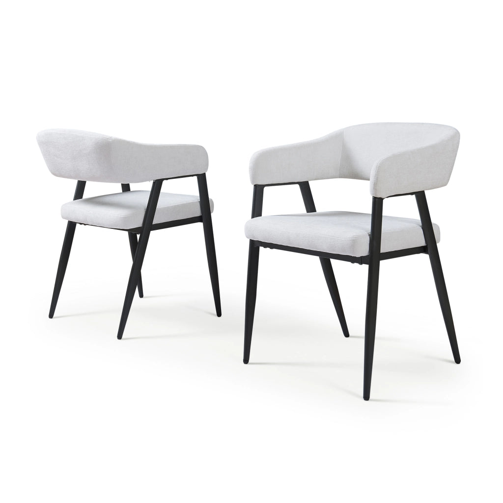 Set Kohlmand di 2 Sedie Imbottite da Sala Pranzo con Rivestimento in Tessuto - Grigio Chiaro [en.casa]