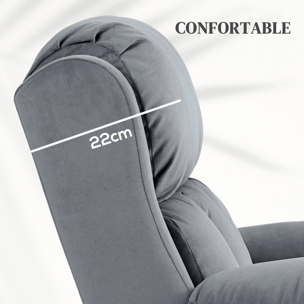 Poltrona elettrica reclinabile massaggiante con riscaldamento ¨C Zephmum ¨C Grigio tessuto sintetico