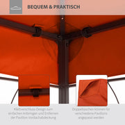 TELO DI RICAMBIO PER GAZEBO 4x3 m, poliestere, rosso ruggine