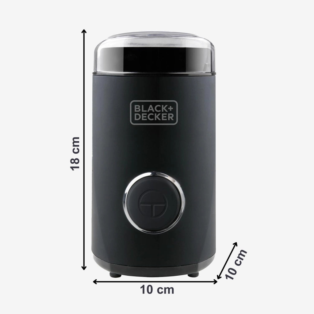 Macinacaffè da 150W elettrico potente Deposito caffè in grani da 50 g. Lame e deposito in acciaio inossidabile. Macinatura Fine. Adatto per tritare caffè e spezie. Avvolgicavo. Nero