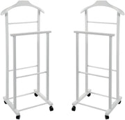 DOPPIO INDOSSATORE FAGGIO DA CAMERA BIANCO IN LEGNO 43X33X105H CM