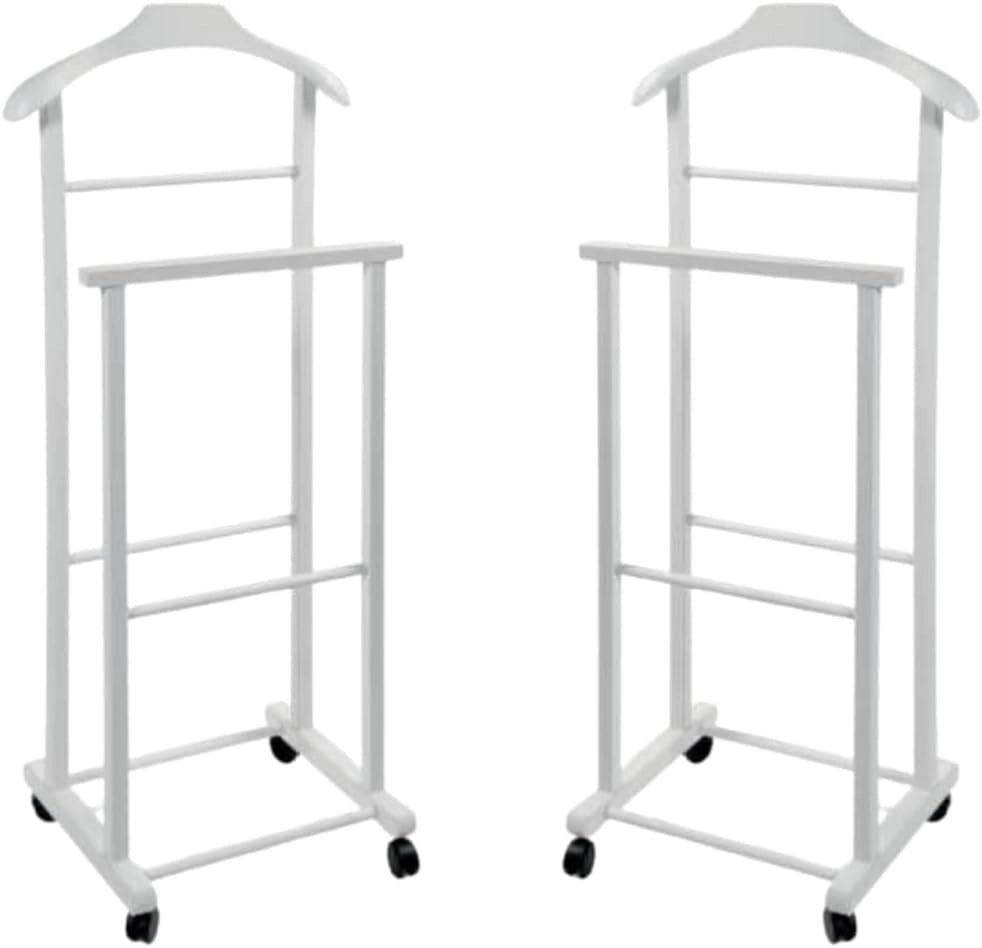 DOPPIO INDOSSATORE FAGGIO DA CAMERA BIANCO IN LEGNO 43X33X105H CM