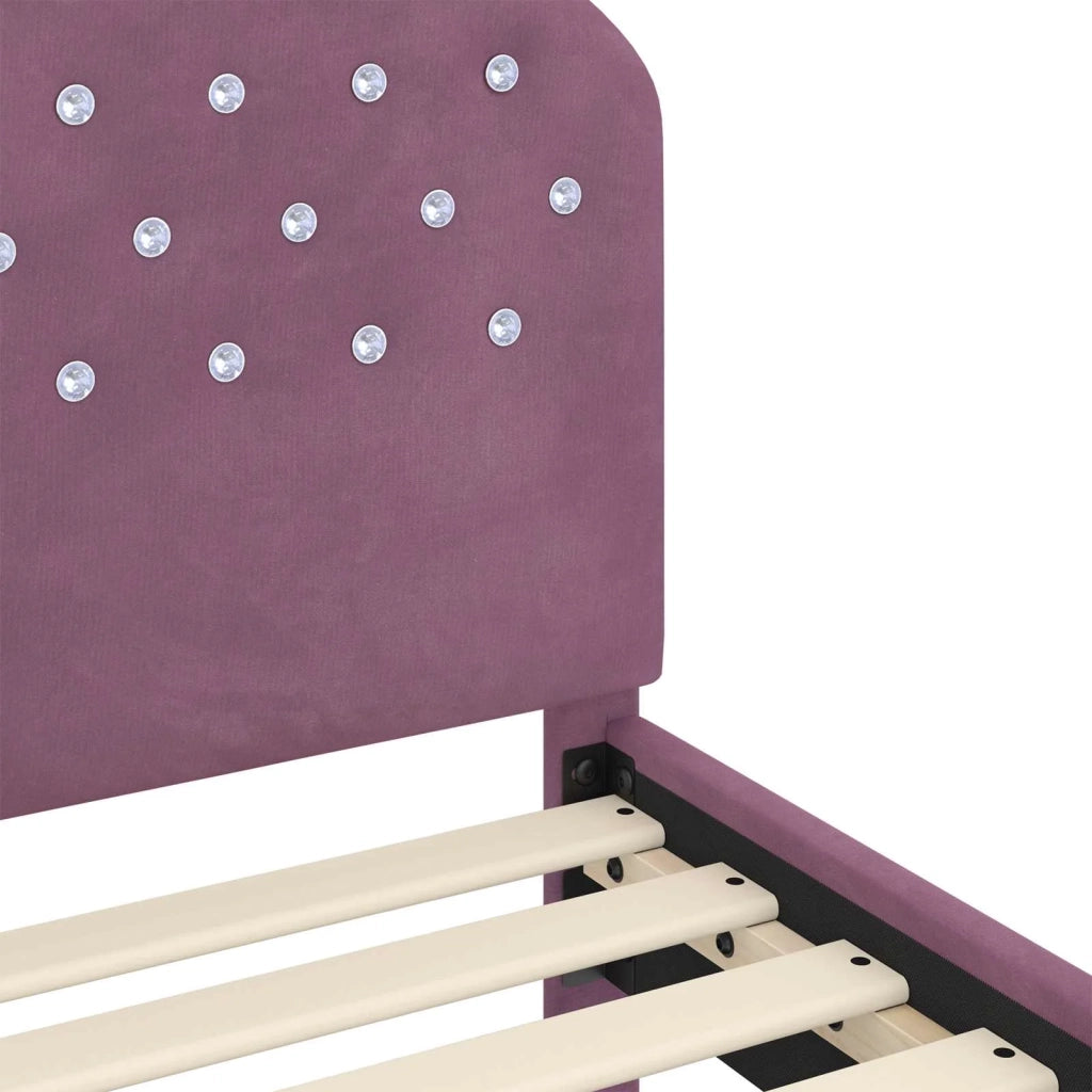 Struttura letto bambini con testata Viola 80 x 160 cm Velluto 42011110