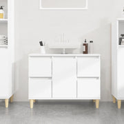 Mobile Lavabo Bianco Lucido 80x33x60 cm in Legno Multistrato 821270