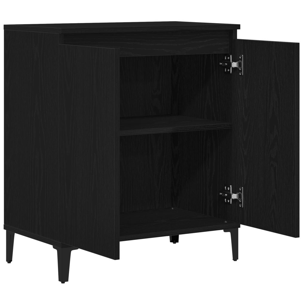 Credenza Nera in Rovere 60x35x70 cm in Legno Ingegnerizzato