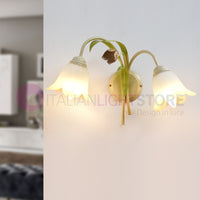 FLORA Applique a 2 Luci in Ferro Decorato Stile Floreale