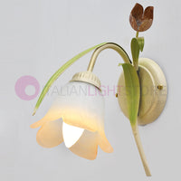 FLORA Applique a 1 Luce in Ferro Decorato Stile Floreale