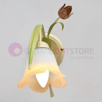 FLORA Applique a 1 Luce in Ferro Decorato Stile Floreale
