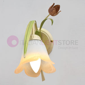 FLORA Applique a 1 Luce in Ferro Decorato Stile Floreale