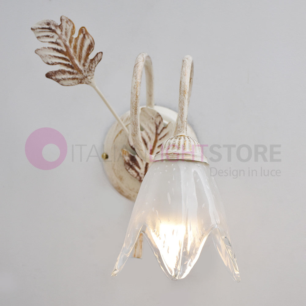 SYBILLA Applique a parete in Ferro Stile Rustico Floreale