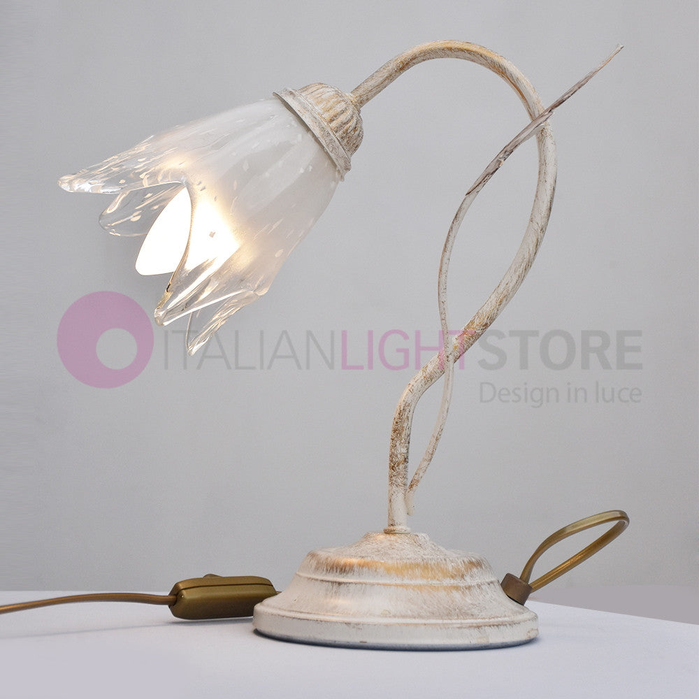 SYBILLA Lampada da tavolo in Ferro Stile Rustico Floreale