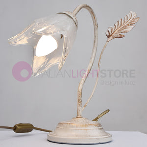 SYBILLA Lampada da tavolo in Ferro Stile Rustico Floreale