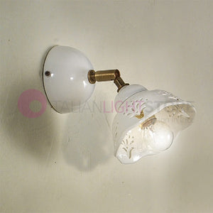 RIPARBELLA Applique Spot Orientabile Ceramica e Ottone Rustico Country