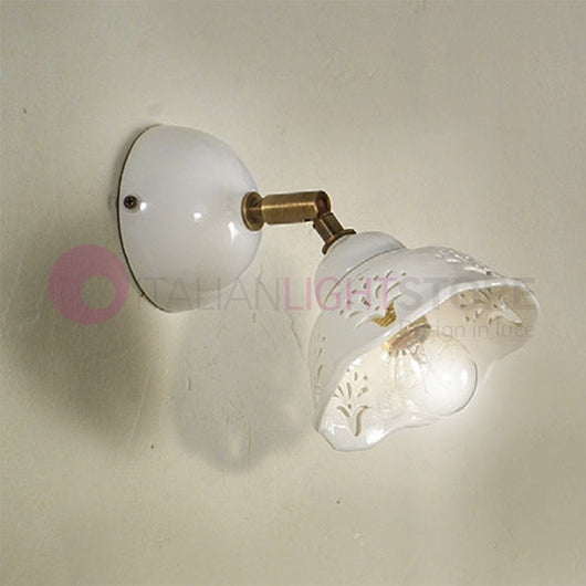 RIPARBELLA Applique Spot Orientabile Ceramica e Ottone Rustico Country