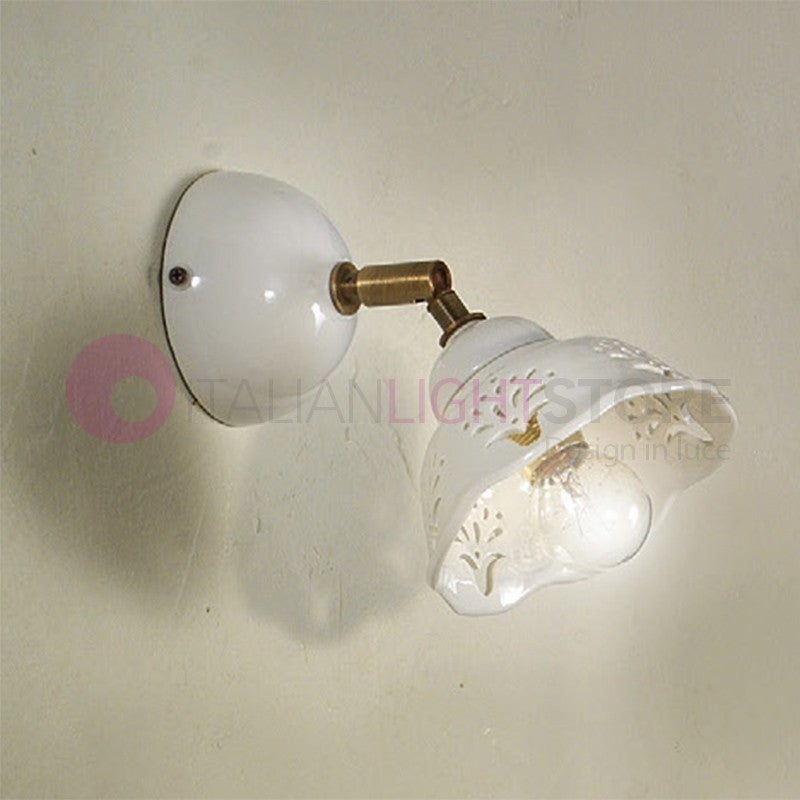 RIPARBELLA Applique Spot Orientabile Ceramica e Ottone Rustico Country