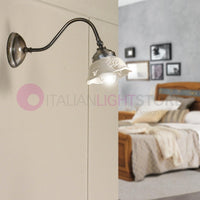 RIPARBELLA Applique a Braccio Ottone Ceramica Rustico Country