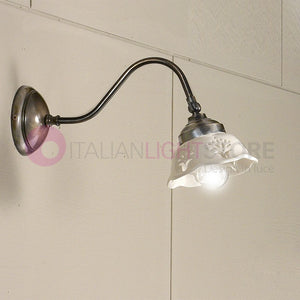 RIPARBELLA Applique a Braccio Ottone Ceramica Rustico Country