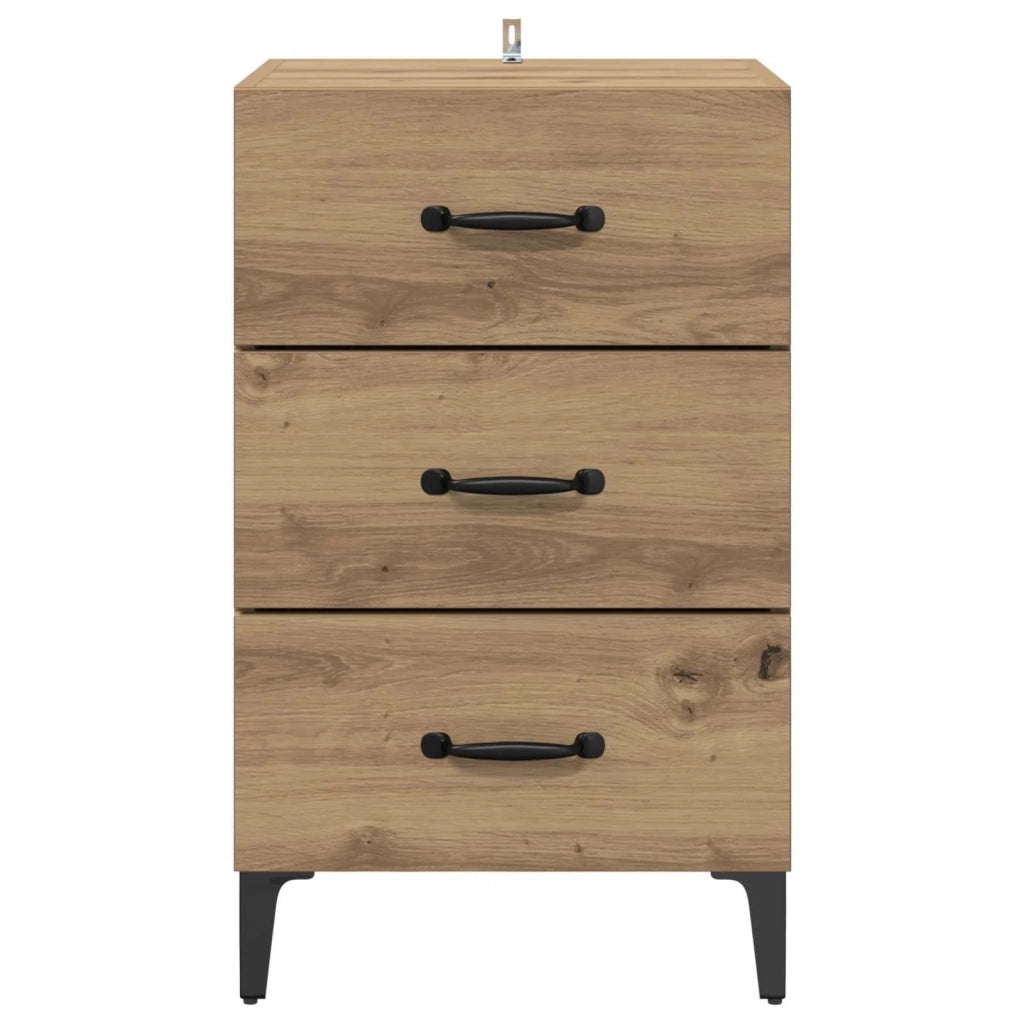 Comodino | Armadio da Notte | Mobiletto da notte Rovere artigianale 40 x 40.5 x 66 cm