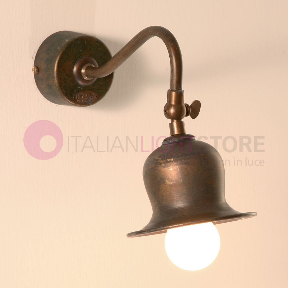 ASSISI Lampada da Parete Applique Rustico Ottone Anticato