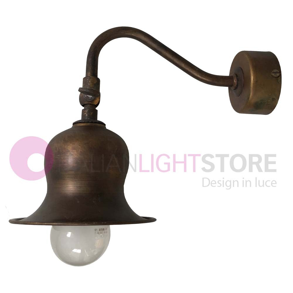 ASSISI Lampada da Parete Applique Rustico Ottone Anticato