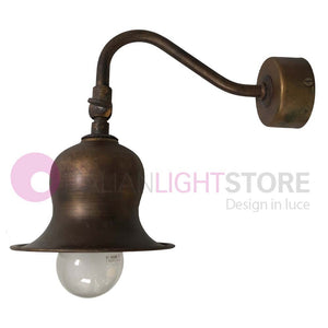 ASSISI Lampada da Parete Applique Rustico Ottone Anticato