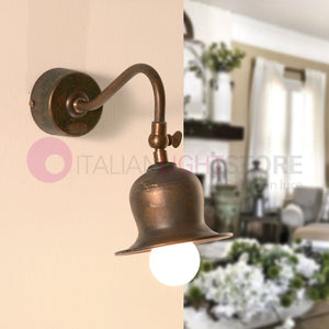 ASSISI Lampada da Parete Applique Rustico Ottone Anticato