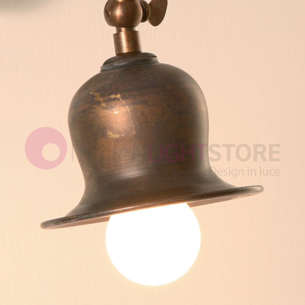 ASSISI Lampada da Parete Applique Rustico Ottone Anticato