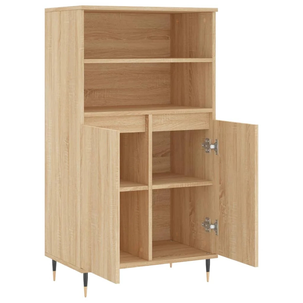 Buffet credenza cassettiera armadio mobile contenitore organizer cucina soggiorno salotto rovere Sonoma alto 60 x 36 x 110 cm legno ingegnerizzato marrone 02_0034078