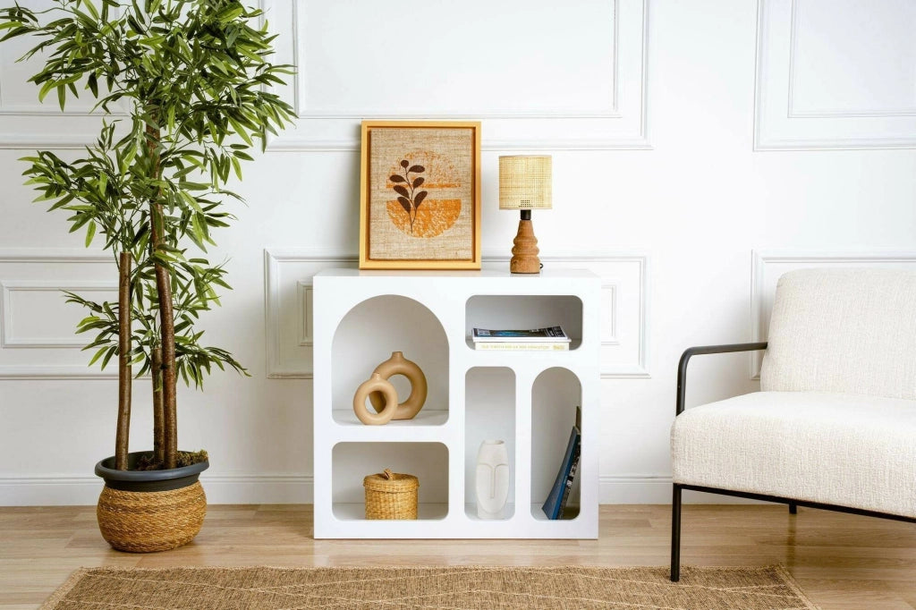 Credenza Arsenio, Buffet da soggiorno, Madia da salotto, Dispensa da cucina, 80x35h74 cm, Bianco