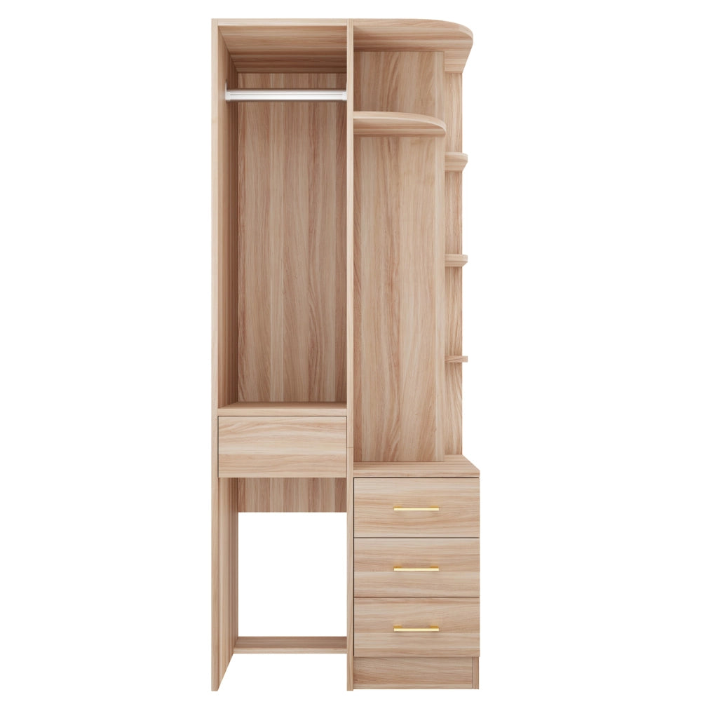 Armadio con Ripiani e Appendiabiti ¨C Minimal ¨C Rovere 70x55x175 cm