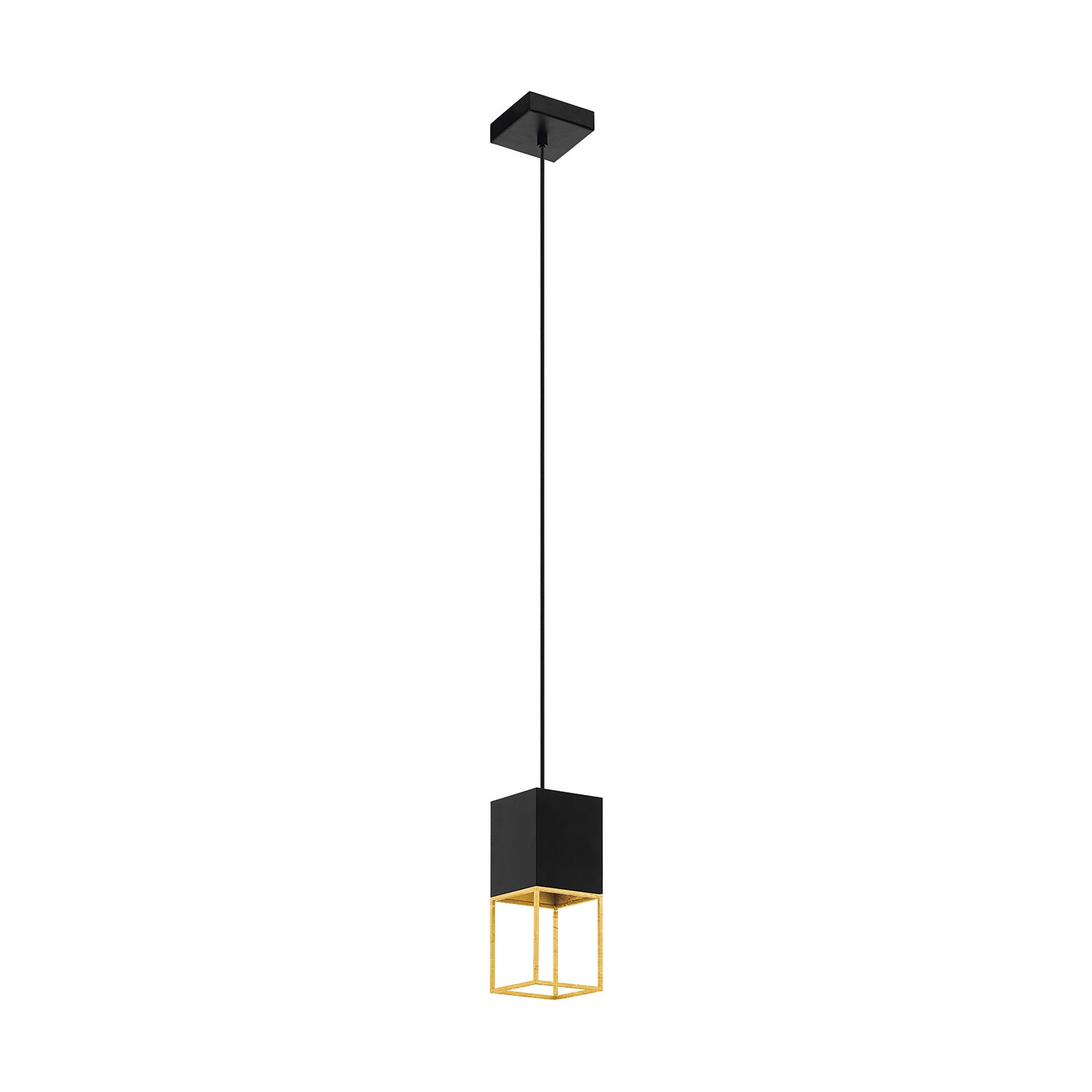 Sospensione Contemporanea Montebaldo Acciaio Nero Oro 1 Luce Gu10 4,5W