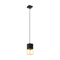 Sospensione Contemporanea Montebaldo Acciaio Nero Oro 1 Luce Gu10 4,5W