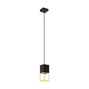 Sospensione Contemporanea Montebaldo Acciaio Nero Oro 1 Luce Gu10 4,5W
