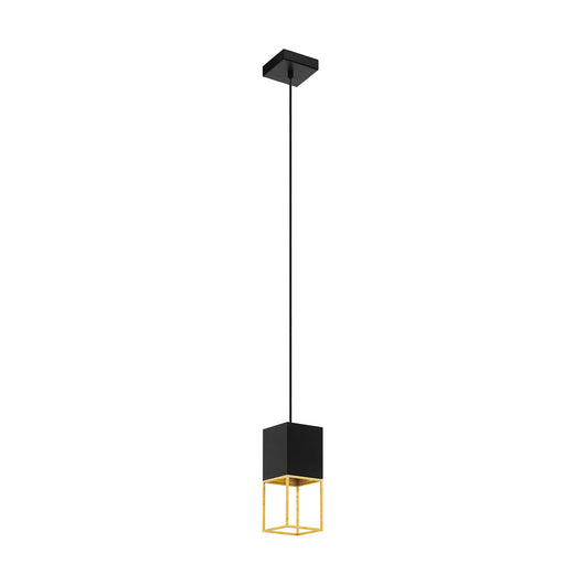 Sospensione Contemporanea Montebaldo Acciaio Nero Oro 1 Luce Gu10 4,5W